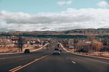 great basin hwy road to Hoover Dam, nevada, usa - december, 2019.のeditorial素材