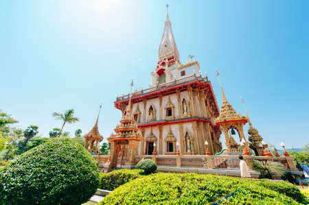 The Wat Chalong Buddhist temple in Chalong, Phuket, Thailand - sep, 2019.のeditorial素材