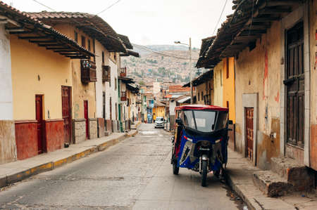 kahamarca, peru - november, 2019 tuk tuk on street in latin america.のeditorial素材