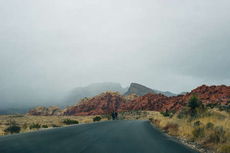 Rocky desert landscape, Red Rock Canyon National Recreation Area, Las Vegas, Nevadaの写真素材