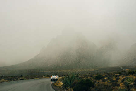 Rocky desert landscape, Red Rock Canyon National Recreation Area, Las Vegas, Nevadaの写真素材