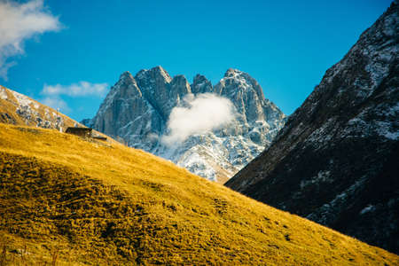Colorful autumn landscape in the mountains of the Caucasus. Georgia, Europe