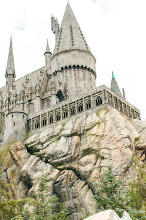 Los Angeles, USA - December, 2019 Hogwarts Castle, The Wizard World of Harry Potter in Universal Studios Hollywood.のeditorial素材