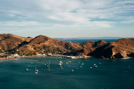 Colorfull panoramic view of bay san juan del sur, nicaragua.の写真素材