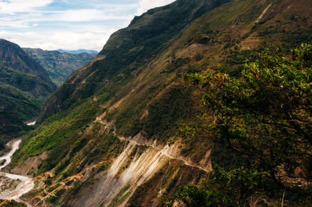 Landscape of Urubamba Valley at Machu Picchu Remains.の写真素材