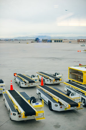 Las Vegas, USA - December, 2019 landscape of airfield of the International Airportのeditorial素材