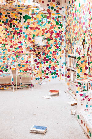 usa, las vegas - december, 2019 colorful sticker room.のeditorial素材