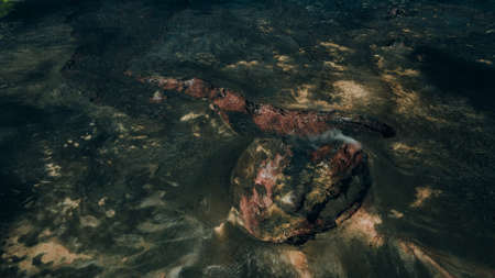 Frozen lava from Kilauea Volcano in big island, Hawaii. High quality photoの写真素材