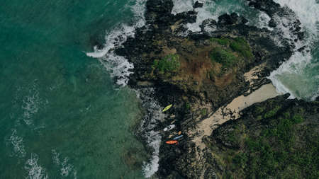 China Man's Hat. Aerial panorama of the island Mokolii of the East Coast of Oahu, Hawaiiの写真素材