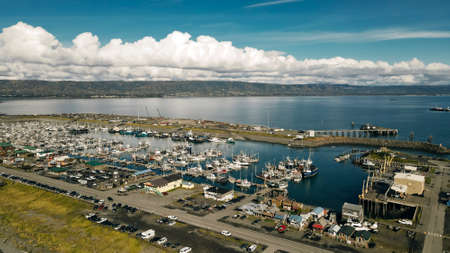Homer Spit from above in Homer, Alaska. Aerial view. High quality photoの写真素材