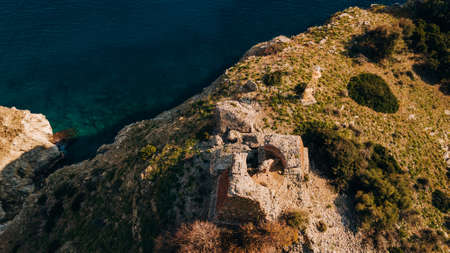 aerial view of Baba Adasi in Mugla, Turkey.