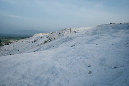 Natural travertine pools and terraces in Pamukkale. Cotton castle in southwestern Turkey. High...