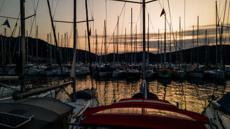aerial view of marina fethie, turkey. High quality photoの写真素材