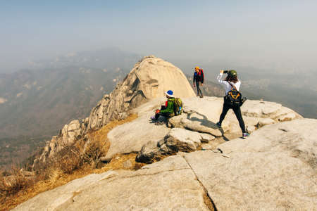 peak of stone in Bukhansan national park, Seoulのeditorial素材