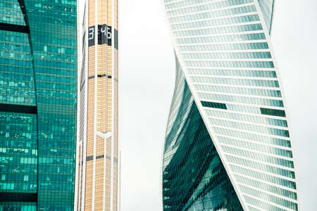 MOSCOW - AUGUST 10, 2016: Low angle view of Moscow-City skyscrapers, Russia. High quality photo