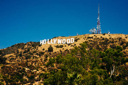 Famous landmark Hollywood Sign in Los Angeles, California.のeditorial素材