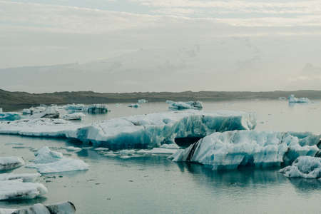 Jokulsarlon Glacier Lagoon and the Diamond Beach Located in Vatnajokull National Park in the south of Iceland. High quality photoの写真素材