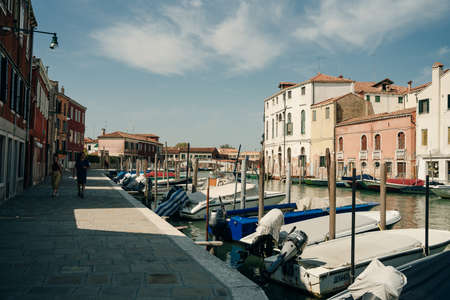 Street canal in Murano island, Venice, italy - nov, 2021. High quality photoのeditorial素材