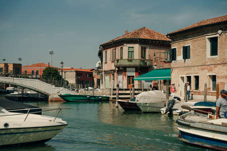 Street canal in Murano island, Venice, italy - nov, 2021. High quality photoのeditorial素材