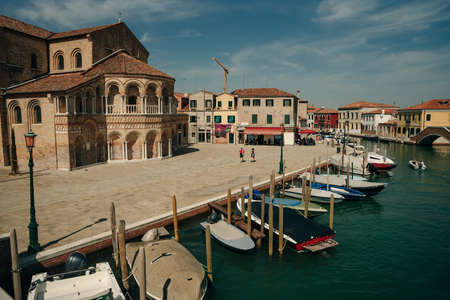Street canal in Murano island, Venice, italy - nov, 2021. High quality photoのeditorial素材