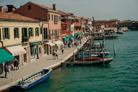 Street canal in Murano island, Venice, italy - nov, 2021. High quality photoのeditorial素材