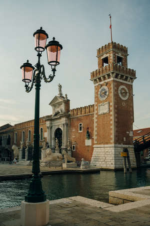 View of Venetian Arsenal a complex of former shipyards and armories. Venezia, Italy- Sep, 2021. High quality photoのeditorial素材