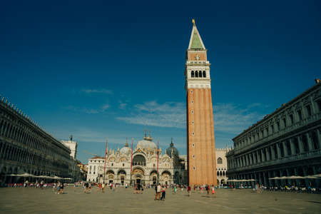 Ducal Palace and St. George Church in venice in italy - nov, 2021. High quality photoのeditorial素材