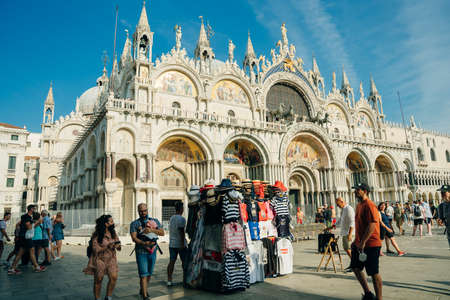 Ducal Palace and St. George Church in venice in italy - nov, 2021. High quality photoのeditorial素材
