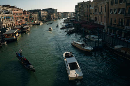 Venice, Italy - Jun, 2020 Venice Grand canal with gondolas, Italy in summer, Europe. High quality photoのeditorial素材