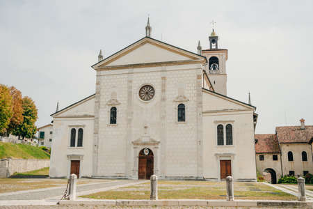 The town of Feltre, San Pietro cathedral. Italy - nov, 2021. High quality photoのeditorial素材