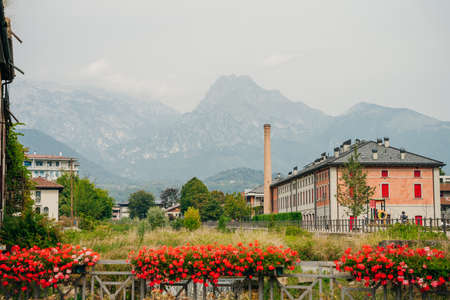 Feltre, Italy - nov, 2021 Street view of the Feltre town in the province of Belluno in Veneto,...