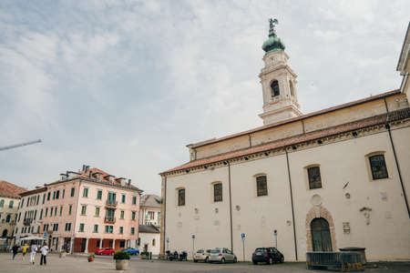 houses of beautiful Belluno town in Veneto province, northern Italy. High quality photoのeditorial素材