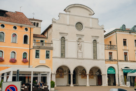 houses of beautiful Belluno town in Veneto province, northern Italy. High quality photoのeditorial素材