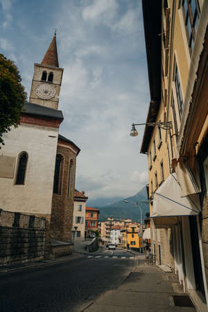 houses of beautiful Belluno town in Veneto province, northern Italy. High quality photoのeditorial素材