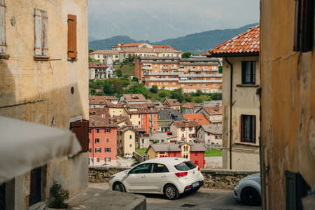 houses of beautiful Belluno town in Veneto province, northern Italy. High quality photoのeditorial素材