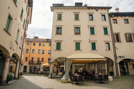 houses of beautiful Belluno town in Veneto province, northern Italy. High quality photoのeditorial素材