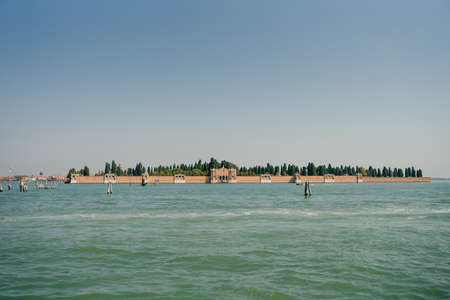 The island-cemetery of San Michele (cimitero di San Michele) in Venice, Italy. High quality photoのeditorial素材