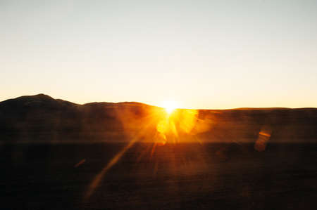 Dawn in the hills. Uyuni Desert, Bolivia.の写真素材