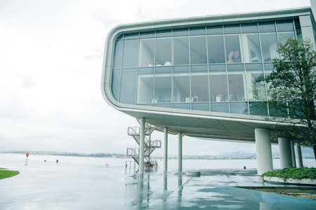 SANTANDER, SPAIN - SEPTEMBER, 2021 Centro Botin or Botin Center is a cultural facility building located in Santander, Spain. High quality photoのeditorial素材