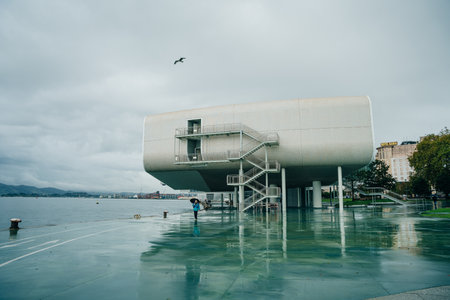 SANTANDER, SPAIN - SEPTEMBER, 2021 Centro Botin or Botin Center is a cultural facility building located in Santander, Spain. High quality photoのeditorial素材