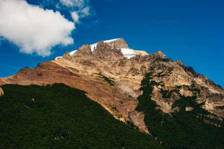 Mountain landscape with Mt Fitz Roy and Laguna de Los Tres in Los Glaciares National Park, Patagonia, Argentina, South America.の写真素材