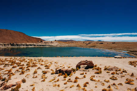 Beautiful landscape in the reserva nacional los flamencos.の写真素材