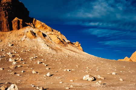 Amphitheater in the Atacama desert close to San Pedro de Atacama Chile at Valle de la Luna.の写真素材