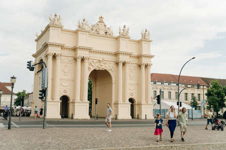 Potsdam Brandenburg Gate, Potsdam, Germany - sep, 2021. High quality photoのeditorial素材