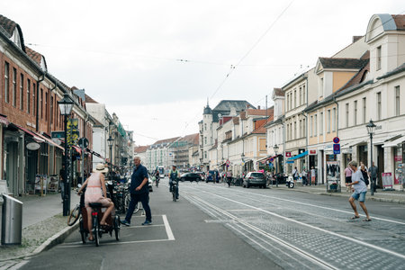 potsdam, germany - nov, 2020, main street in potsdam. High quality photoのeditorial素材