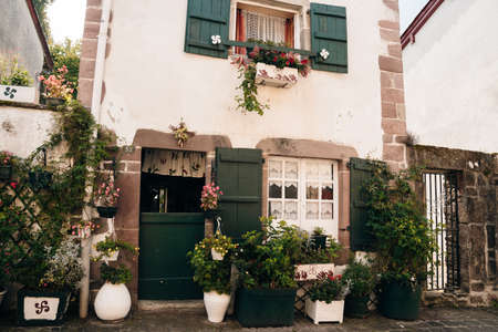 Saint Jean Pied de Port is the traditional starting point for the Camino de Santiago, France, UNESCO - the Pilgrim's Road to Santiago de Compostela. High quality photoのeditorial素材