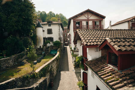 Saint Jean Pied de Port is the traditional starting point for the Camino de Santiago, France, UNESCO - the Pilgrim's Road to Santiago de Compostela. High quality photoのeditorial素材