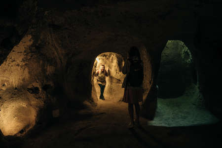 CAPPADOCIA, TURKEY - nov, 2021 The underground city of Mazikoy or Mazi, Cappadocia, Turkey. High quality photoのeditorial素材