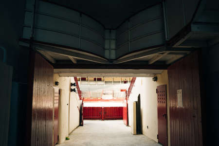 Plaza de toros a bullring in the spanish city Pamplona, spain - sep, 2021. High quality photoのeditorial素材