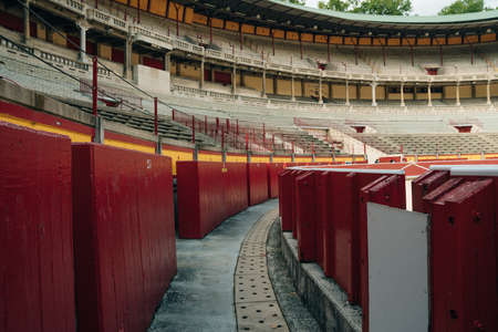 Plaza de toros a bullring in the spanish city Pamplona, spain - sep, 2021. High quality photoのeditorial素材